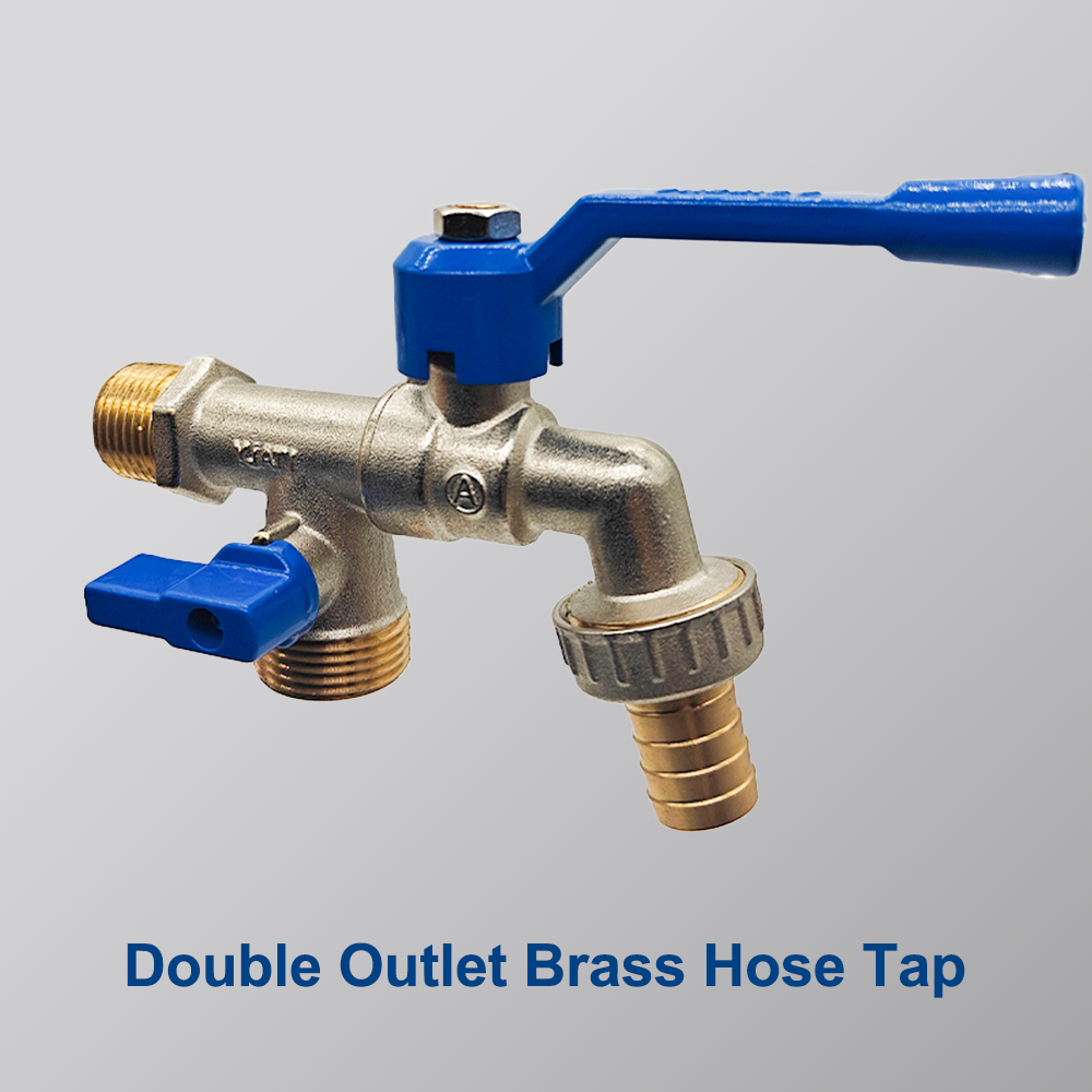 Double Outlet Brass Hose Tap