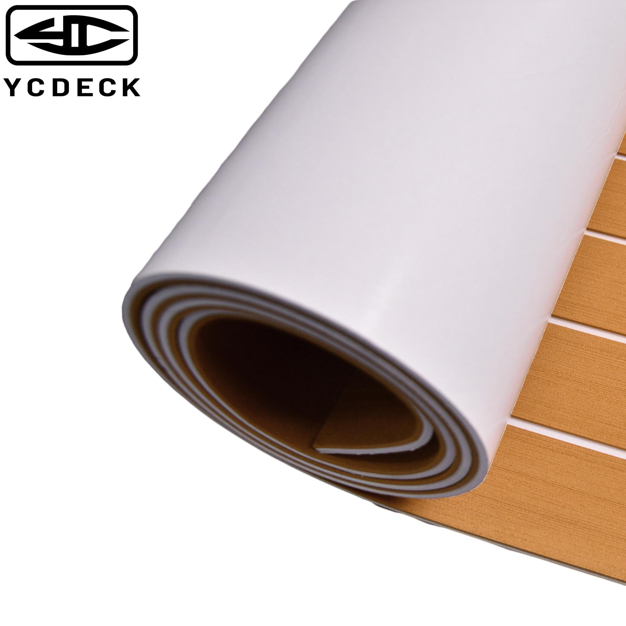 Покриття для палуби човна YCDECK, лист із пінополіетилену EVA, імітація тика, морський килимок, палубний килим, покриття для охолоджувачів, протизадзьове самоклеєве напольне покриття для човнів Jon, палуб яхт