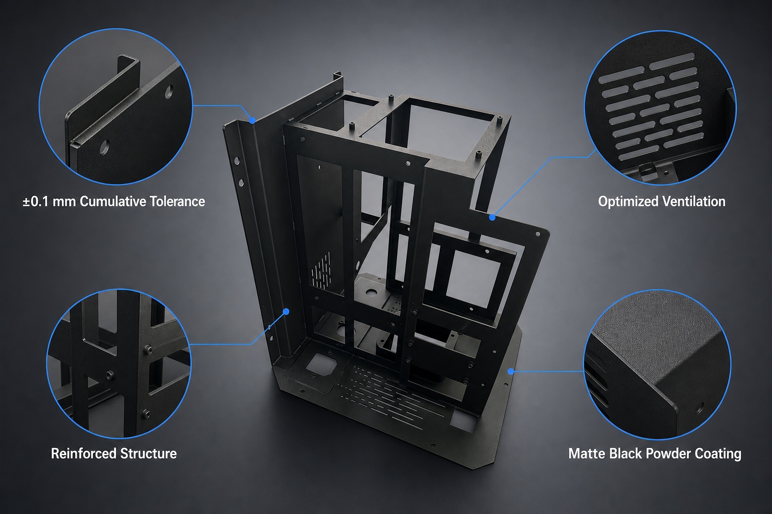Custom black powder-coated sheet metal enclosure.jpg