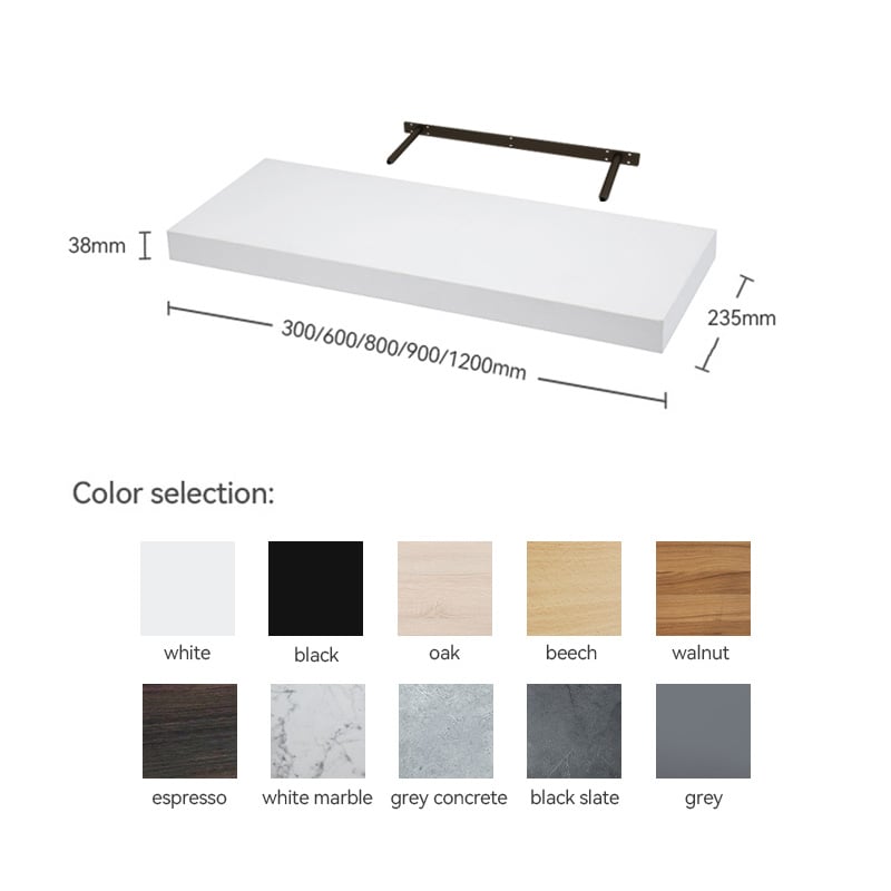 Floating Wood Shelves with Concealed Brackets for Retail and Commercial Spaces