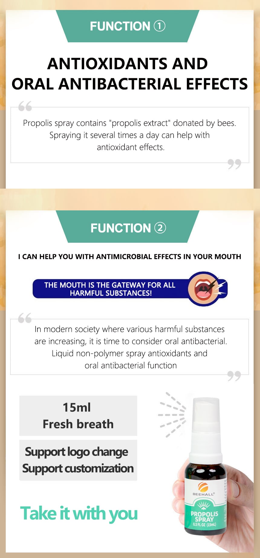 Lemon Flavor Propolis Oral Spray factory
