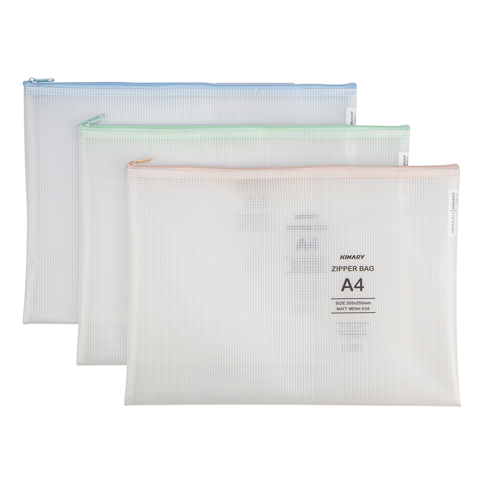 AFB8119 | 4 MATT  MESH EVA ZIPPER BAG  