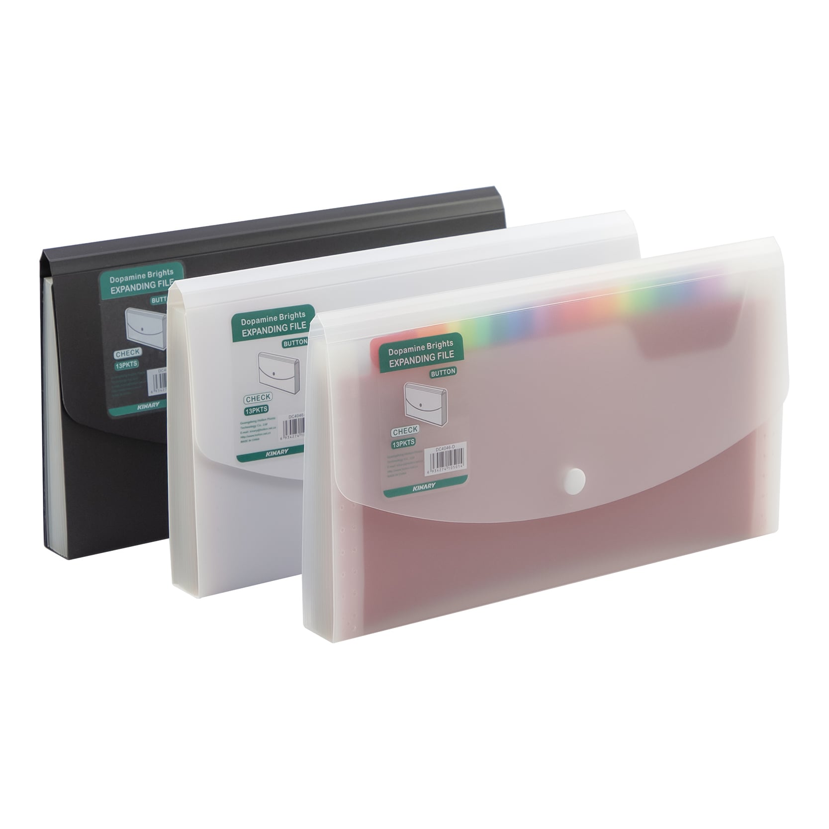 DC4046-D Coupon Size Expanding File 13 Pockets / Button