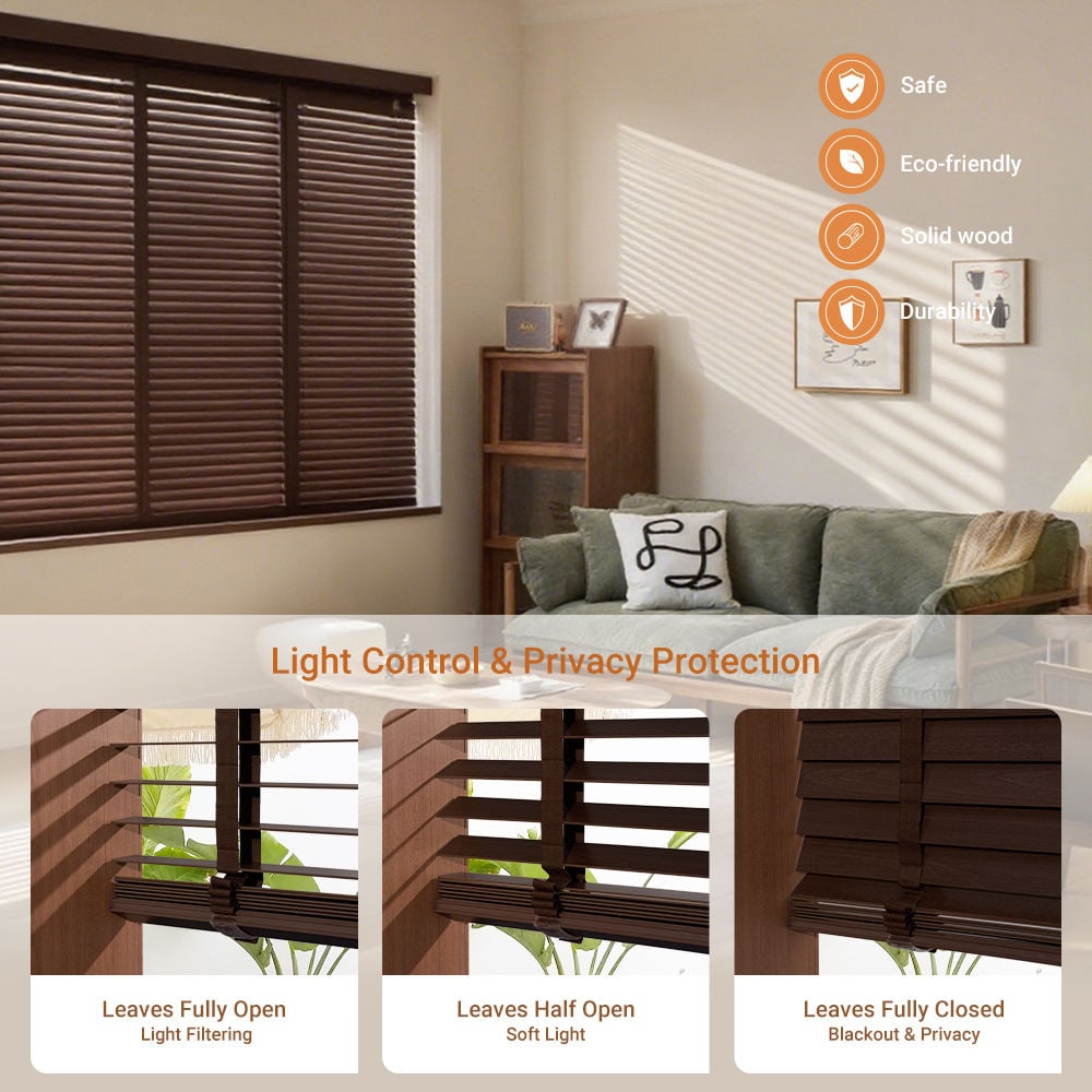 Persianas Venezianas em Madeira Sob Medida – 100% em Madeira Real de Basswood/Paulownia Graceblind
