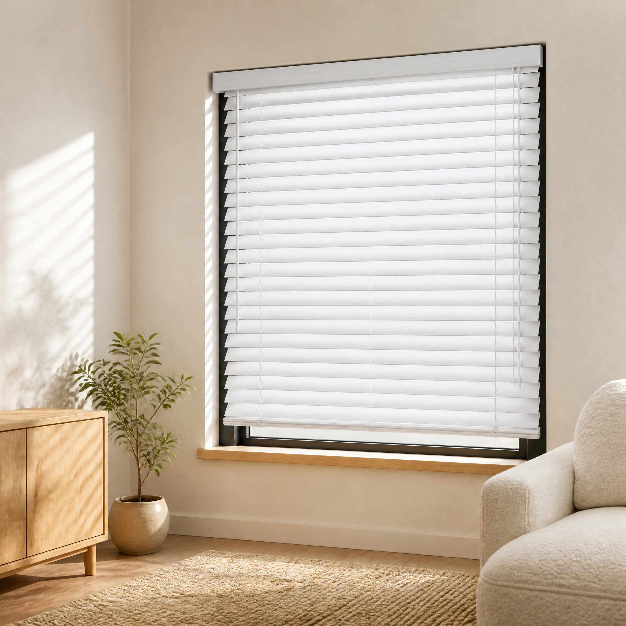 Faux Wood Venetian Blinds | Waterproof PVC Slat Blinds