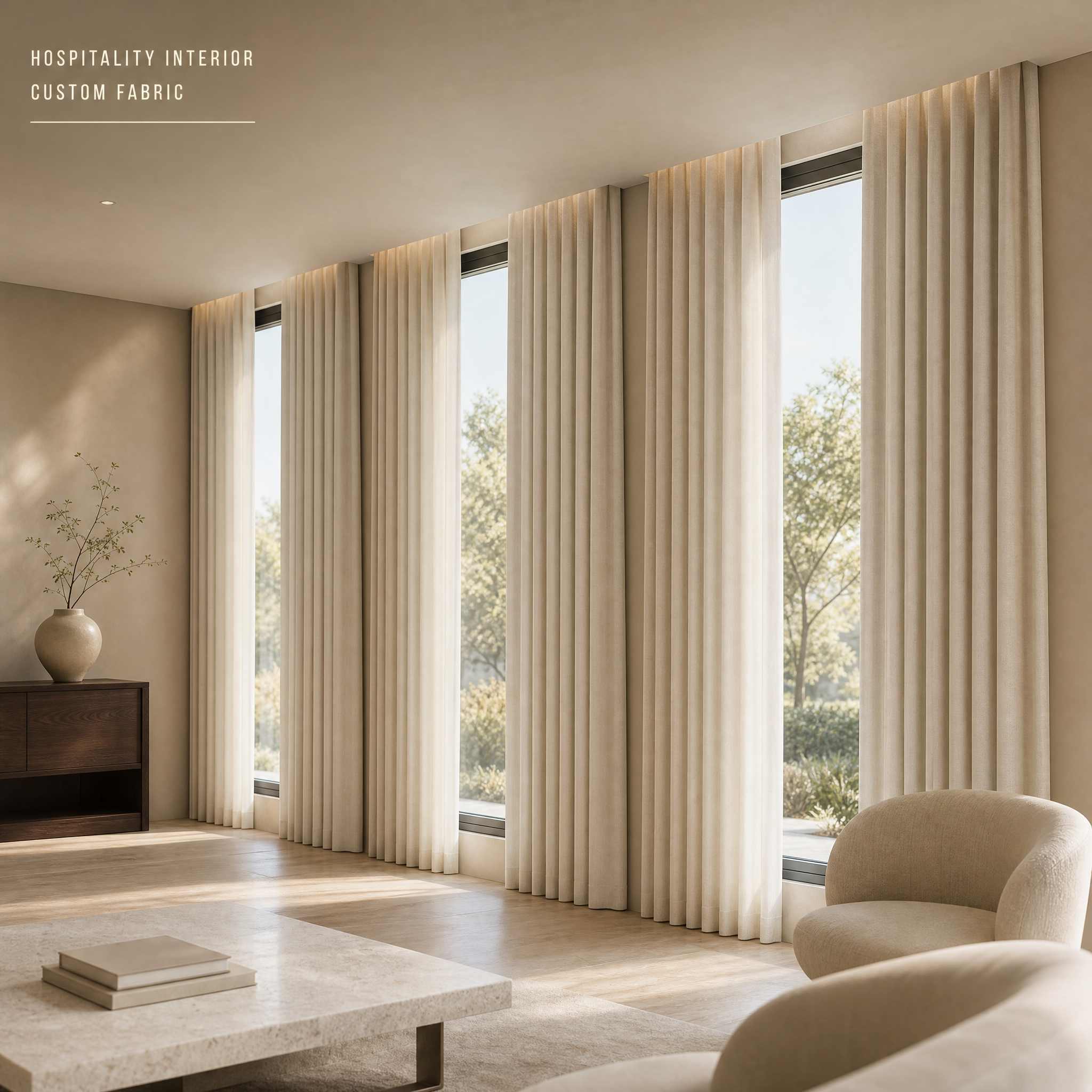 Cortinas personalizables Xinghe de tejido texturizado | Serie de diseño de 5 colores