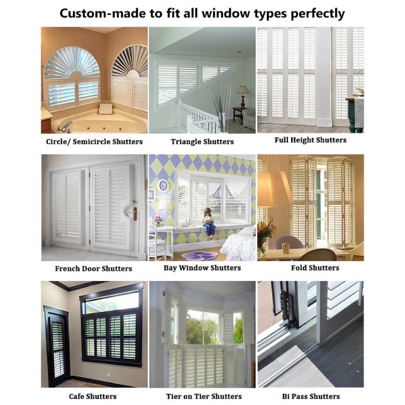 Custom Size Window White Best Wooden Plantation Shutters Basswood Wooden Shutter