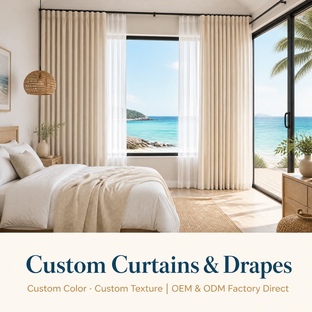 Waterproof & Flame-Retardant Custom Curtains | Ripple Fold Drapes
