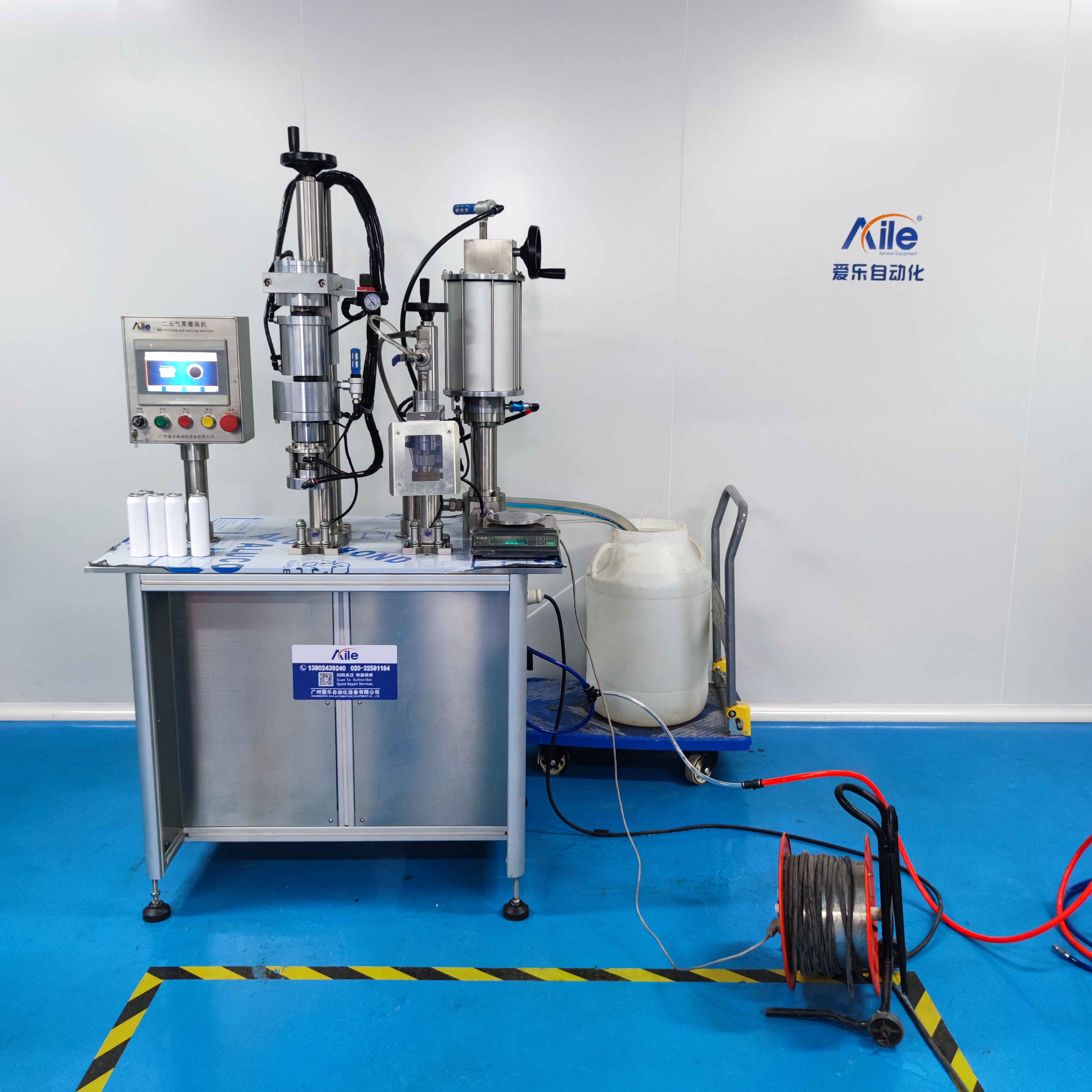 Semi-automatic BOV aerosol filling machine for skincare products