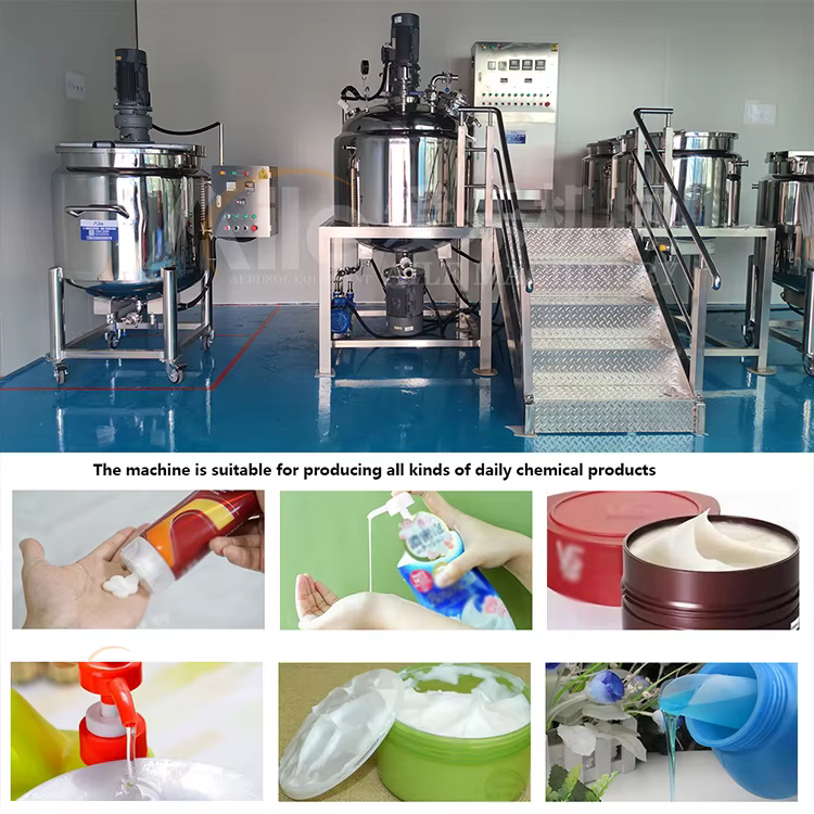 Large Capacity Automatic SUS304 Vacuum Emulsifying Homogenizer for Shampoo Body Was Pump Motor Engine Fixed Unit details