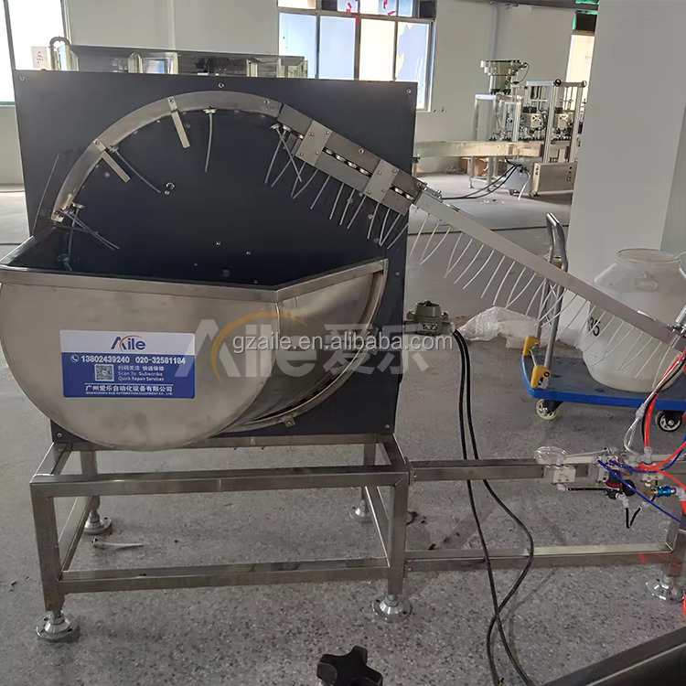 Cost-Effective Industrial Filling Line Equipment for Cosmetic Chemical Products Aerosol Cans Valve Feeding Machine factory