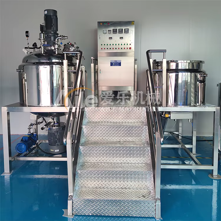 product large capacity automatic sus304 vacuum emulsifying homogenizer for shampoo body was pump motor engine fixed unit-3