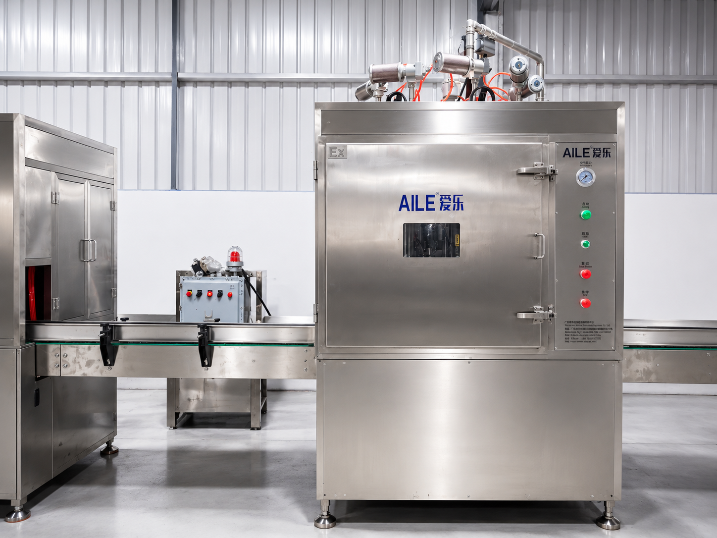 Aerosol spray paint production line explosion proof gassing station