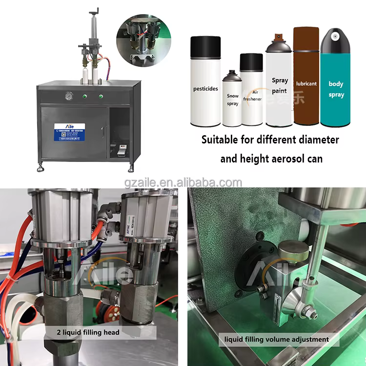 product semi automatic liquid air freshener deodorizer double head aerosol filling machine-3