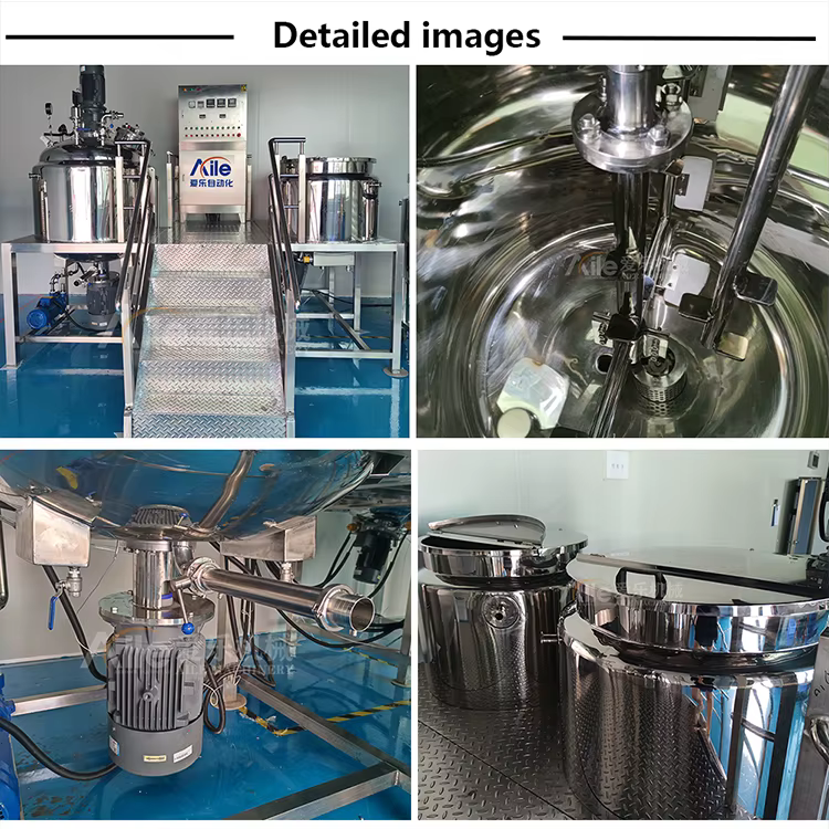 product large capacity automatic sus304 vacuum emulsifying homogenizer for shampoo body was pump motor engine fixed unit-4