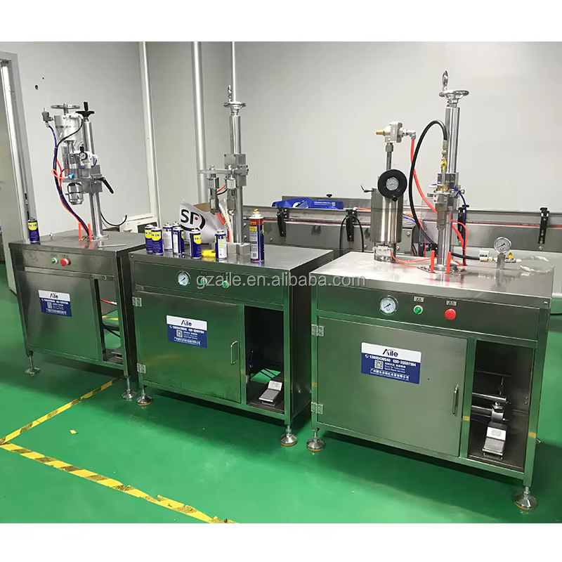 product semi automatic liquid air freshener deodorizer double head aerosol filling machine-4