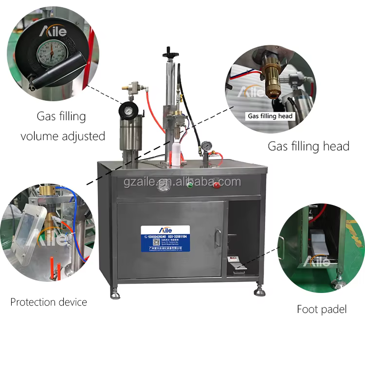 product factory direct industrial filling equipment semi automatic aerosol gas filling machine  for sale-3