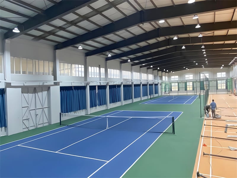 Cancha de Tenis con Estructura de Acero Prefabricada para Instalaciones Deportivas Cubiertas