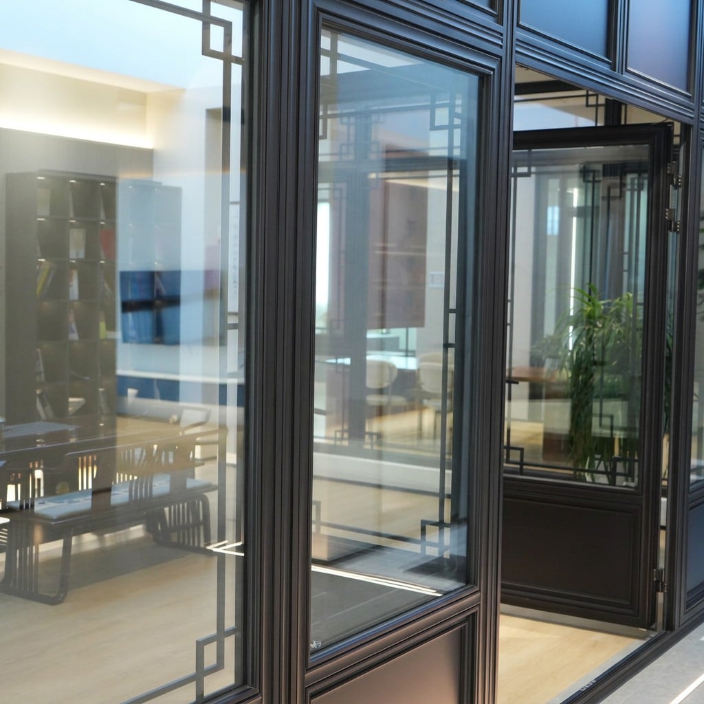 Zhimei 70 Series Chinese-style Aluminum Hinged Door | Minimalist Oriental Design For Villa Entrance & Courtyard