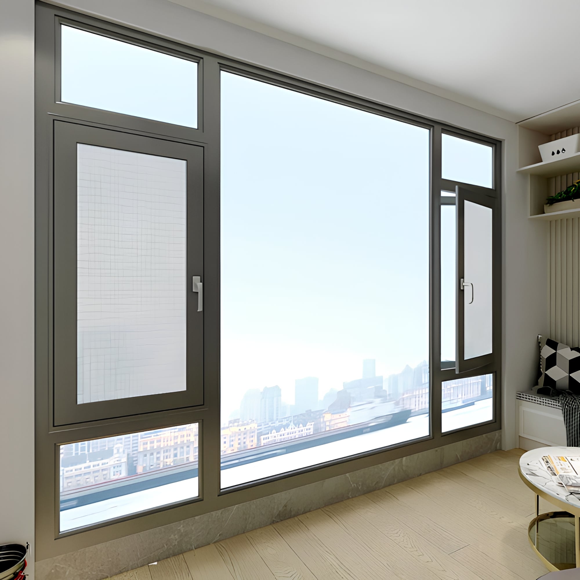 Customized Soundproof Thermal Break Aluminum Windows Home Use Double Glazed Tempered Glass Living Room Casement Window