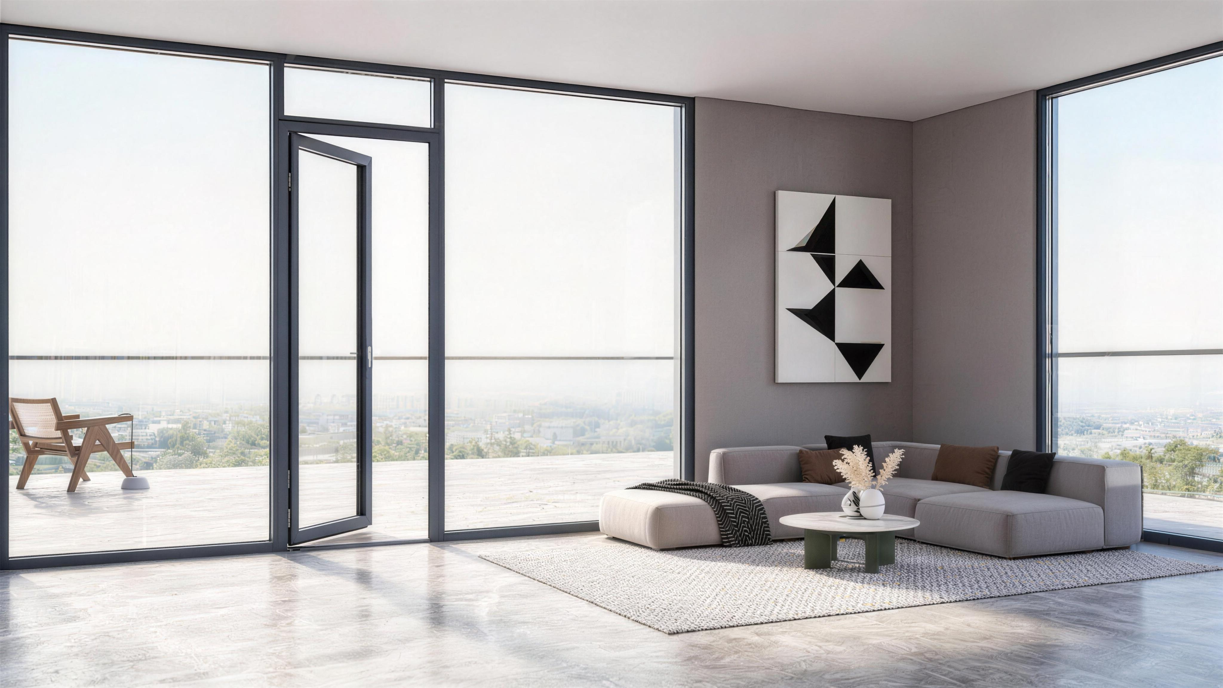 60 series plain aluminum outward opening door763-0