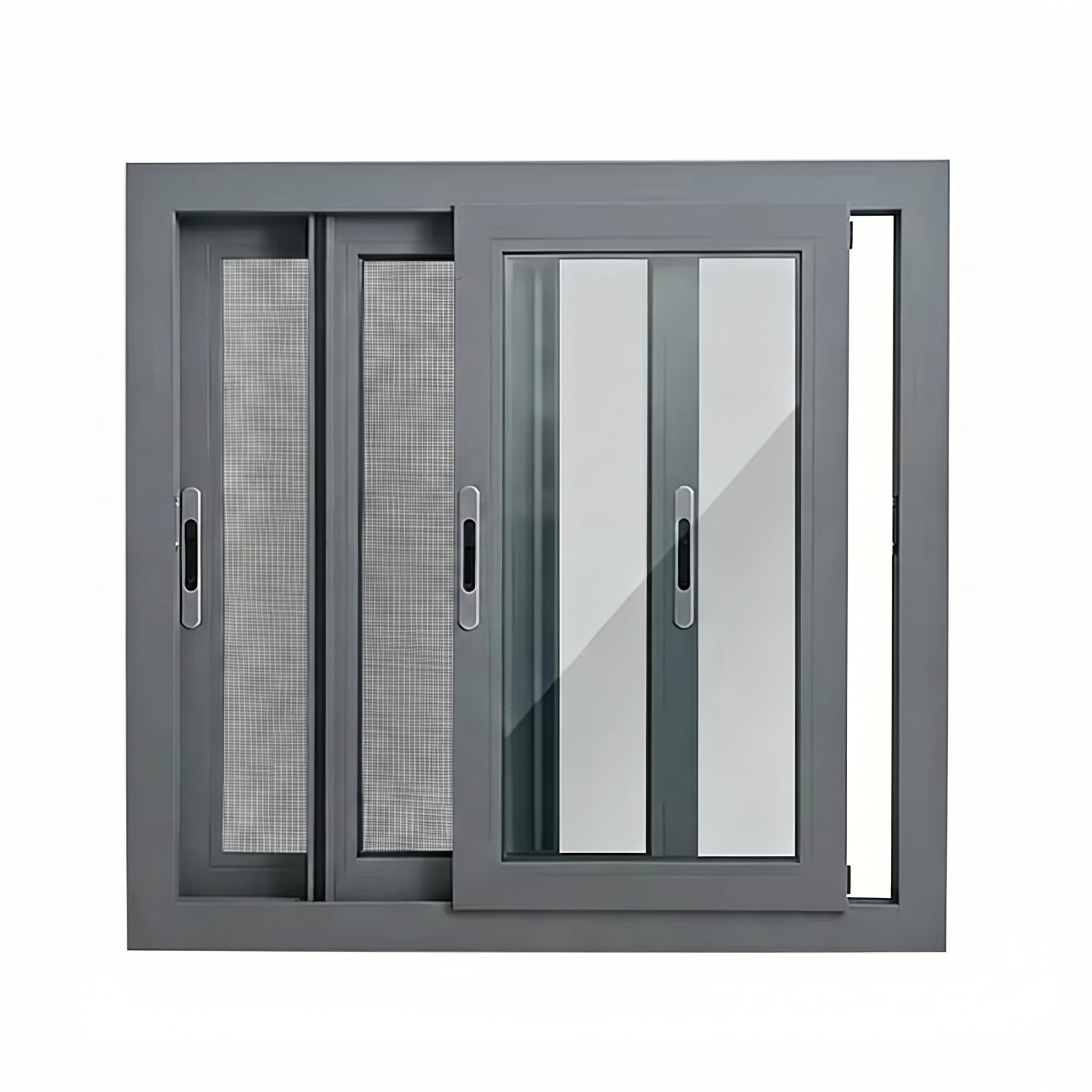 Thermally Broken Aluminum Double Leaf Sliding Window Double Glazed Tempered Glass Offers Enhanced Insulation Waterproof Moisture