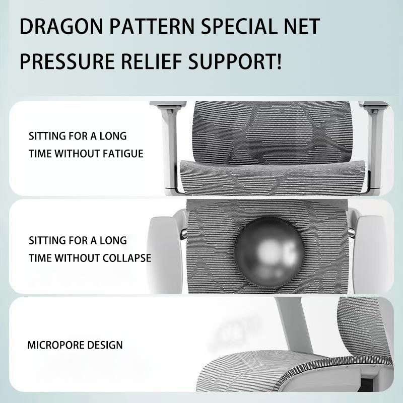 Luxury Modern High Back Mesh Office Chair with Comfortable Ergonomic Design Adjustable Headrest Swivel Feature Footrest Included