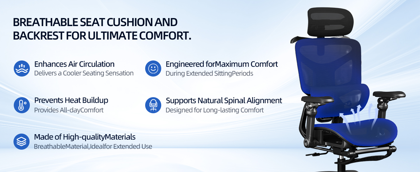 Height Adjustable Office Chair Ergonomics Design Luxury Modern High Back Mesh Office Chair with Comfortable Breathable Mesh Seat