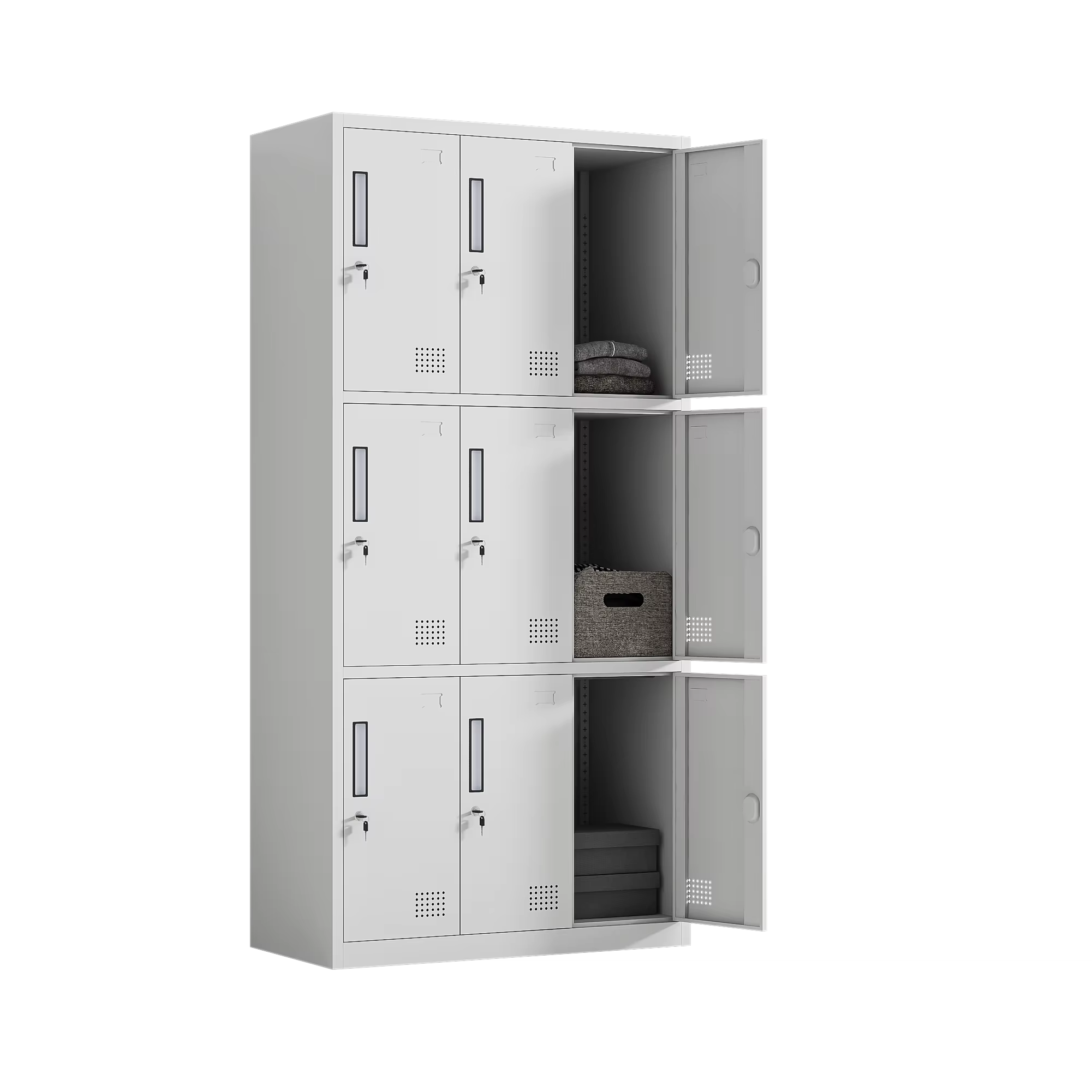 Double Large Storage Wardrobes Bedroom Furniture White Modern Minimalist Metal Closet Living Room Hotel Freestanding Durable