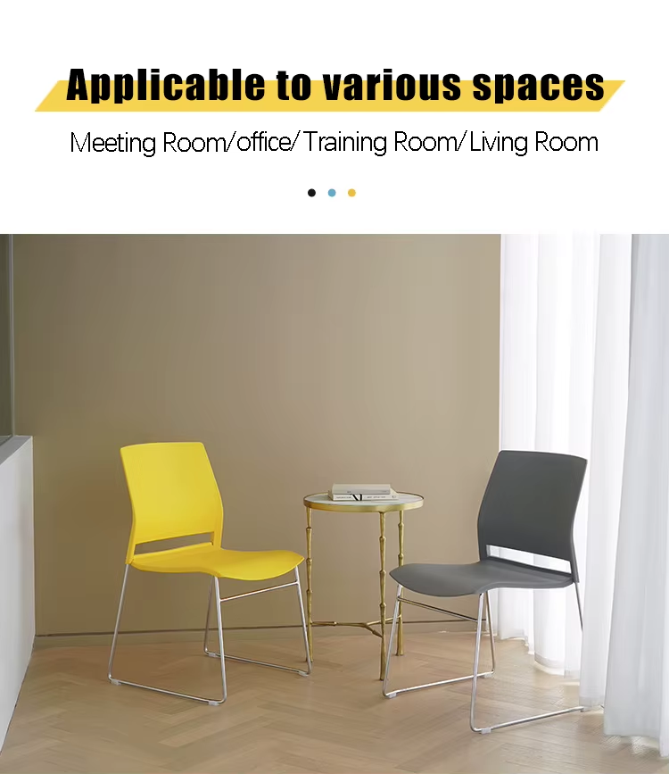 Wholesale Cheap Simple Design Visitor Chair CKD Stackable Steel Frame Conference Chair for Office Hotel Custom Color and Size