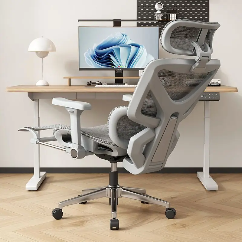 Computer Chair with Footrest and Headrest Ergonomic Office Chair for Long Sitting Adjustable Recliner Gaming Study Chair