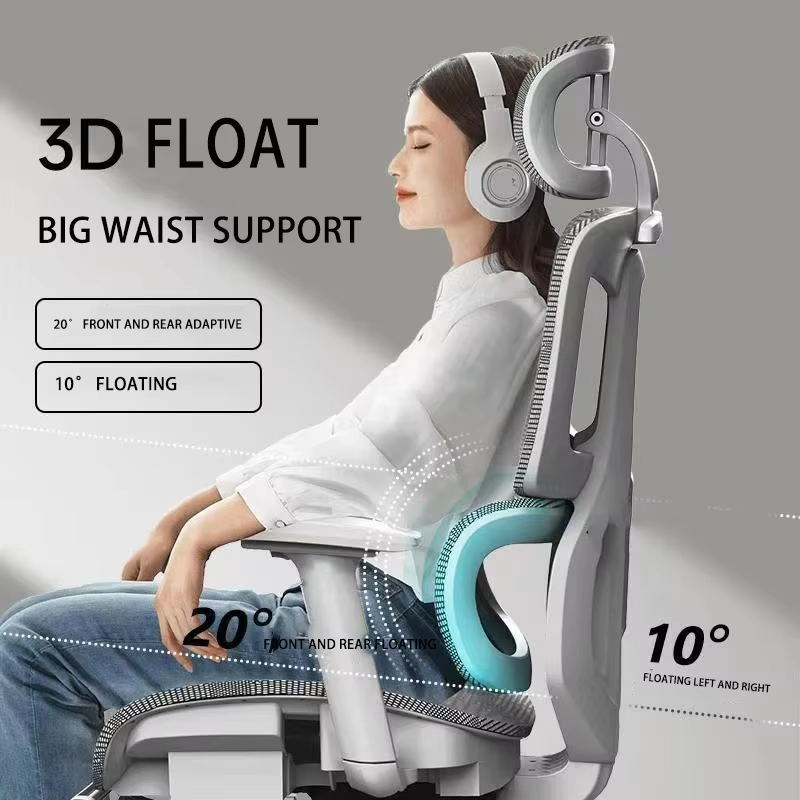Luxury Modern High Back Mesh Lift Office Chair Comfortable Ergonomic Design Adjustable Height Headrest Swivel Gliding Base
