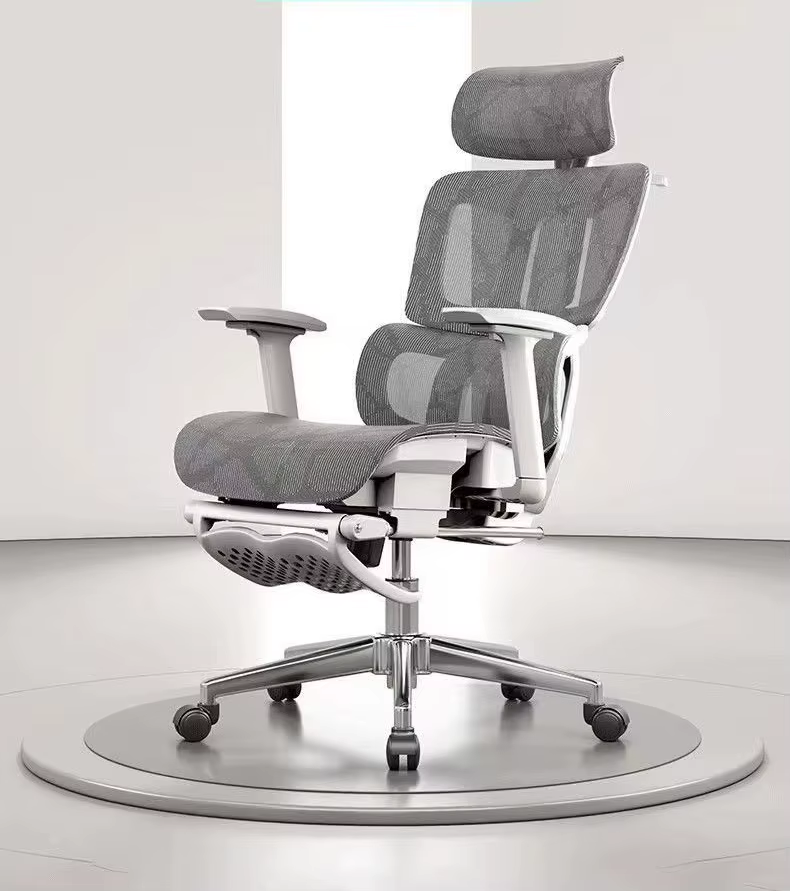 YouBao Mesh Ergonomic Office Chair with Adjustable Height Swivel Footrest Lumbar Support Adjustable Headrest-Contemporary Design