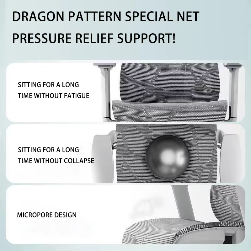 YouBao Office Furniture Ergonomic Chair with Footrest, Lumbar Support,Adjustable Headrest Modern Office Chair