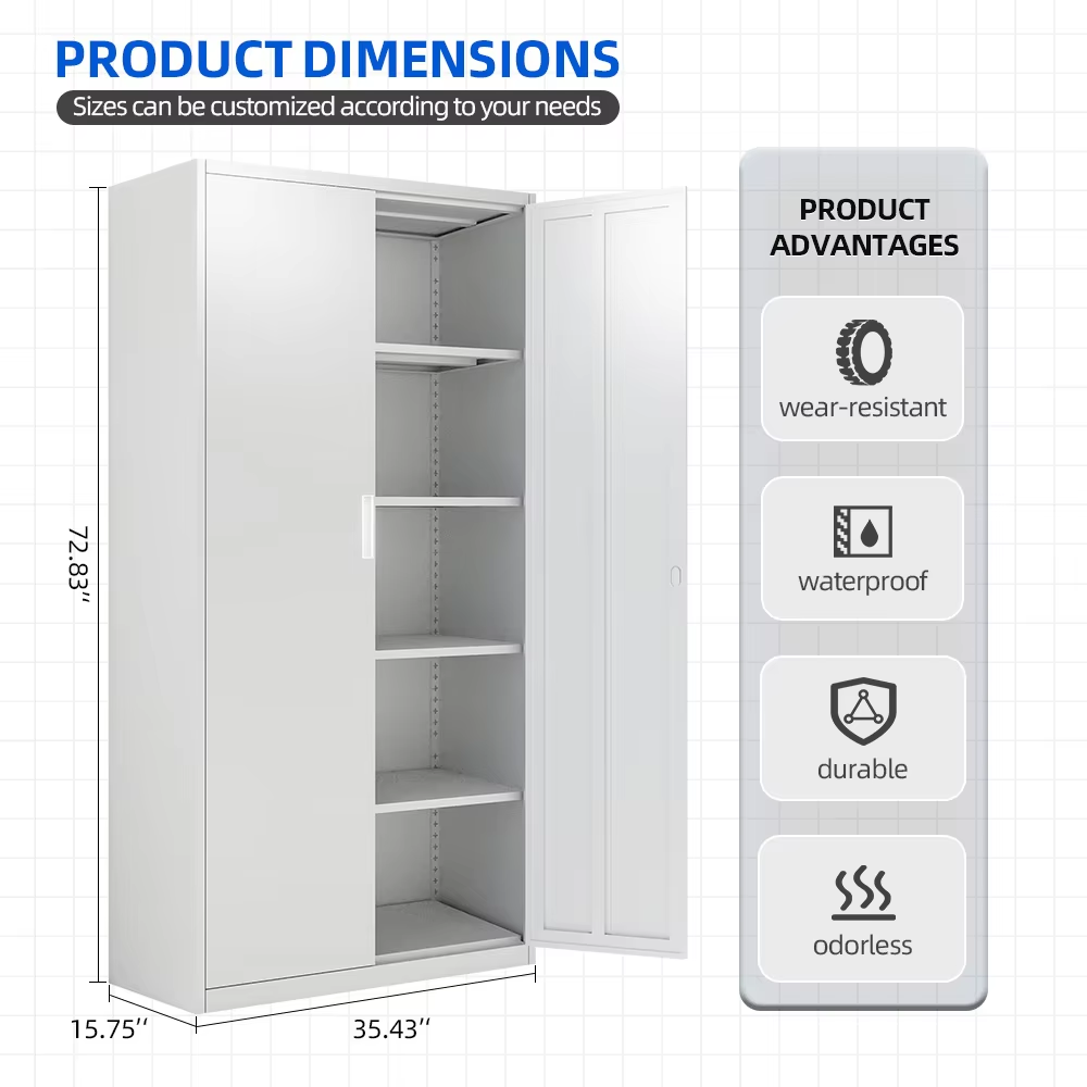 Metal Garage Storage Cabinet Modern Metal File Cabinet Office Steel 2 Door Filing Cabinets for Storage