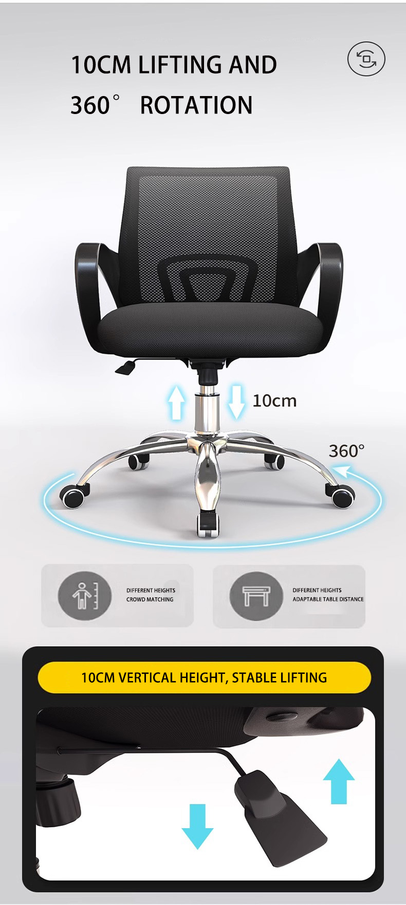 YouBao Luxury Ergonomic Office Chair with Adjustable High Back Swivel Mesh Chair for Executive , Home, Study