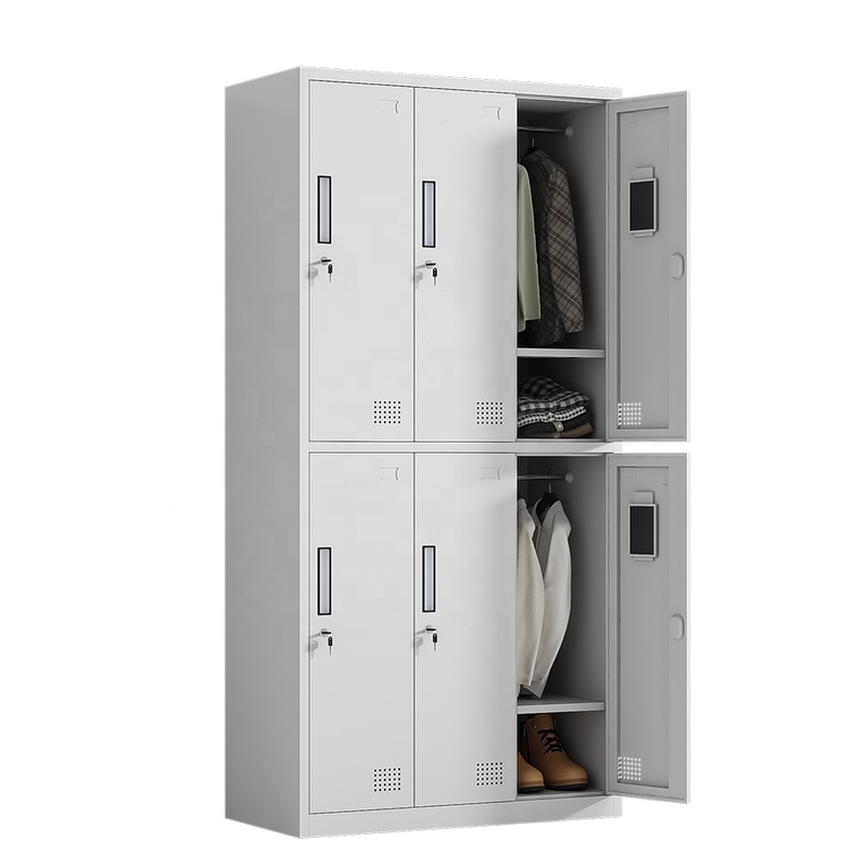Customized 6-Door Steel Modern Multi-functional Save Space Storage Locker Gym School Office Staff Metal Changing Room Workshop