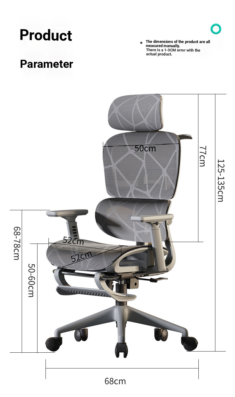 Modern Mesh Office Chair Adjustable Height Ergonomic Design Plaid Back Hollow Seat Stainless Steel Frame Foam Home Long Sitting