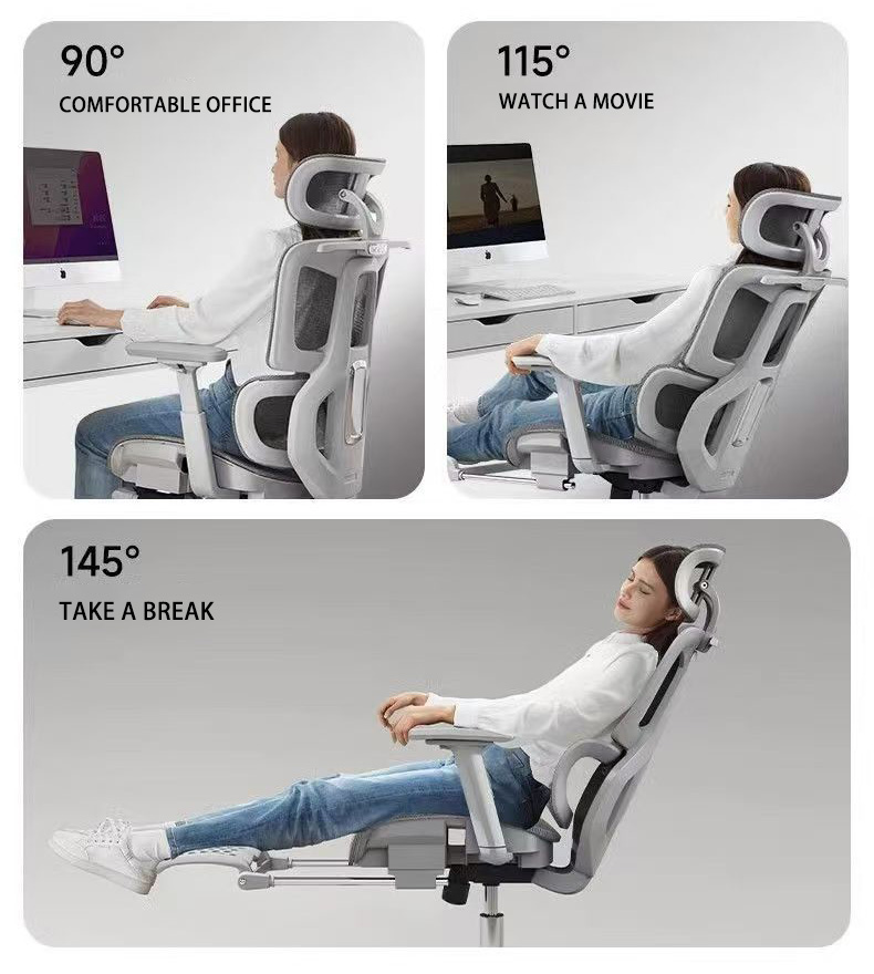 Ergonomic Office Chair Full Mesh Fabric Recliner with Adjustable Headrest and Swivel Function the Cheapest Modern Office Chair