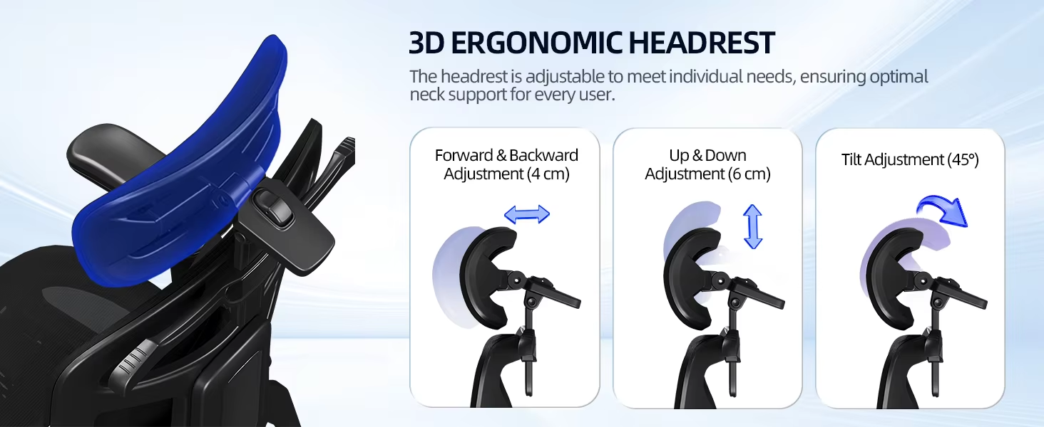 Computer Chair with Footrest and Headrest Ergonomic Office Chair for Long Sitting Adjustable Recliner Gaming Study Chair