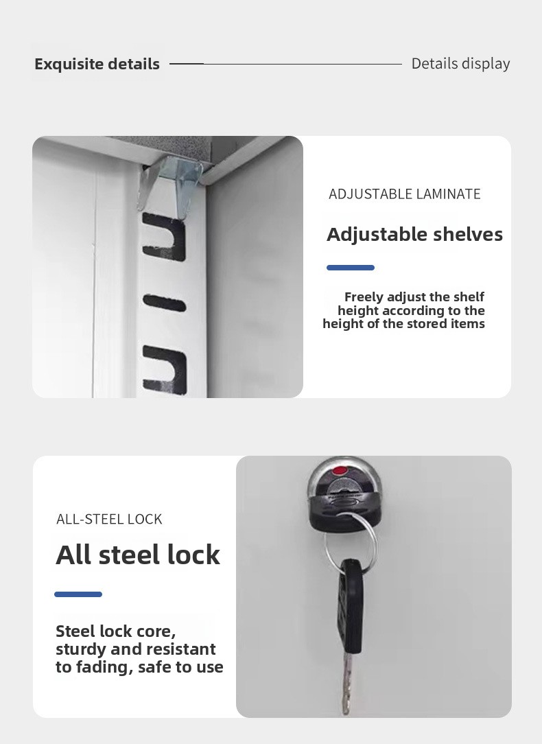 Modern Stainless Steel Bedroom Staff Locker with Key Lock-Modular Knock-Down Design Two Doors Large Capacity Storage Furniture
