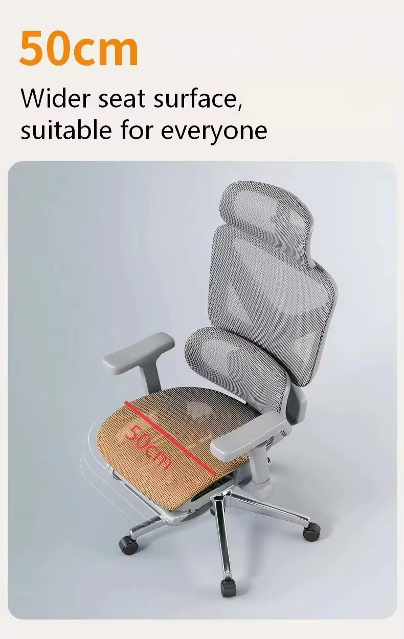 Ergonomic Design Gas Lift for Office Chair Lumbar Support Pillow for Office Clients Thick Seat Office Chair Modern Grey Color