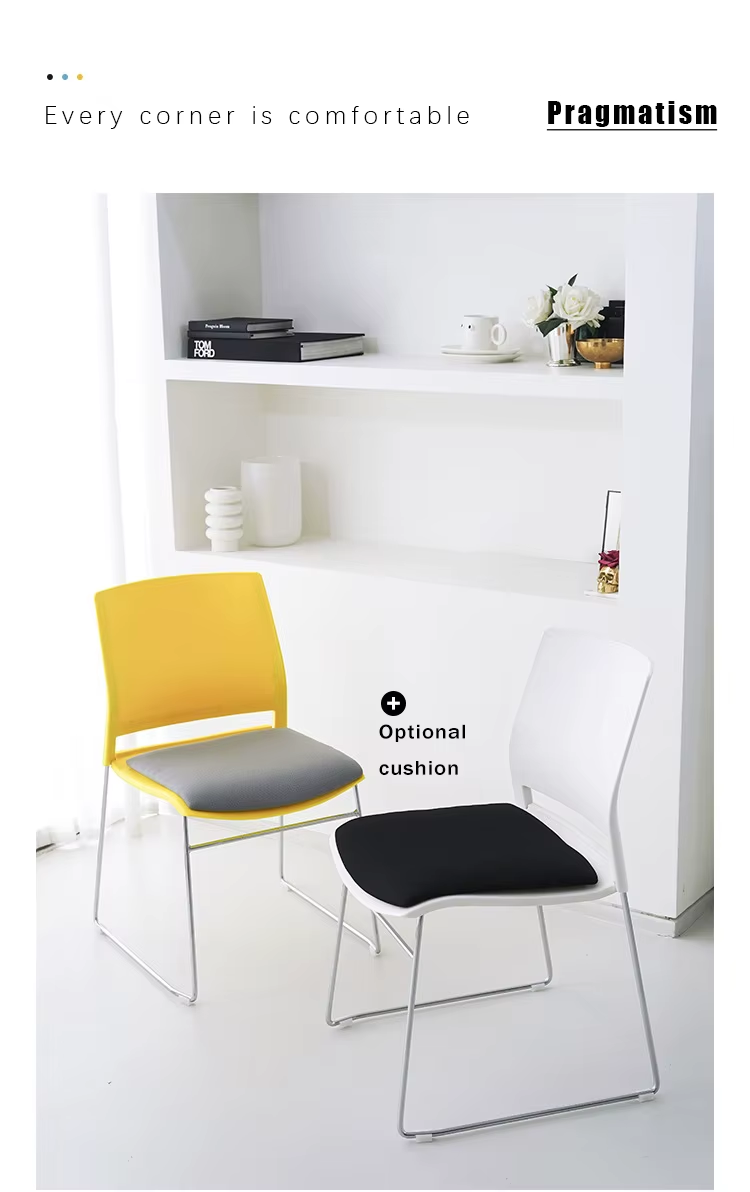 Custom Colors Ergonomic High Back Office Chair Stackable Steel Frame With Cushion Meeting Chair Conference Chair Visitor Chair