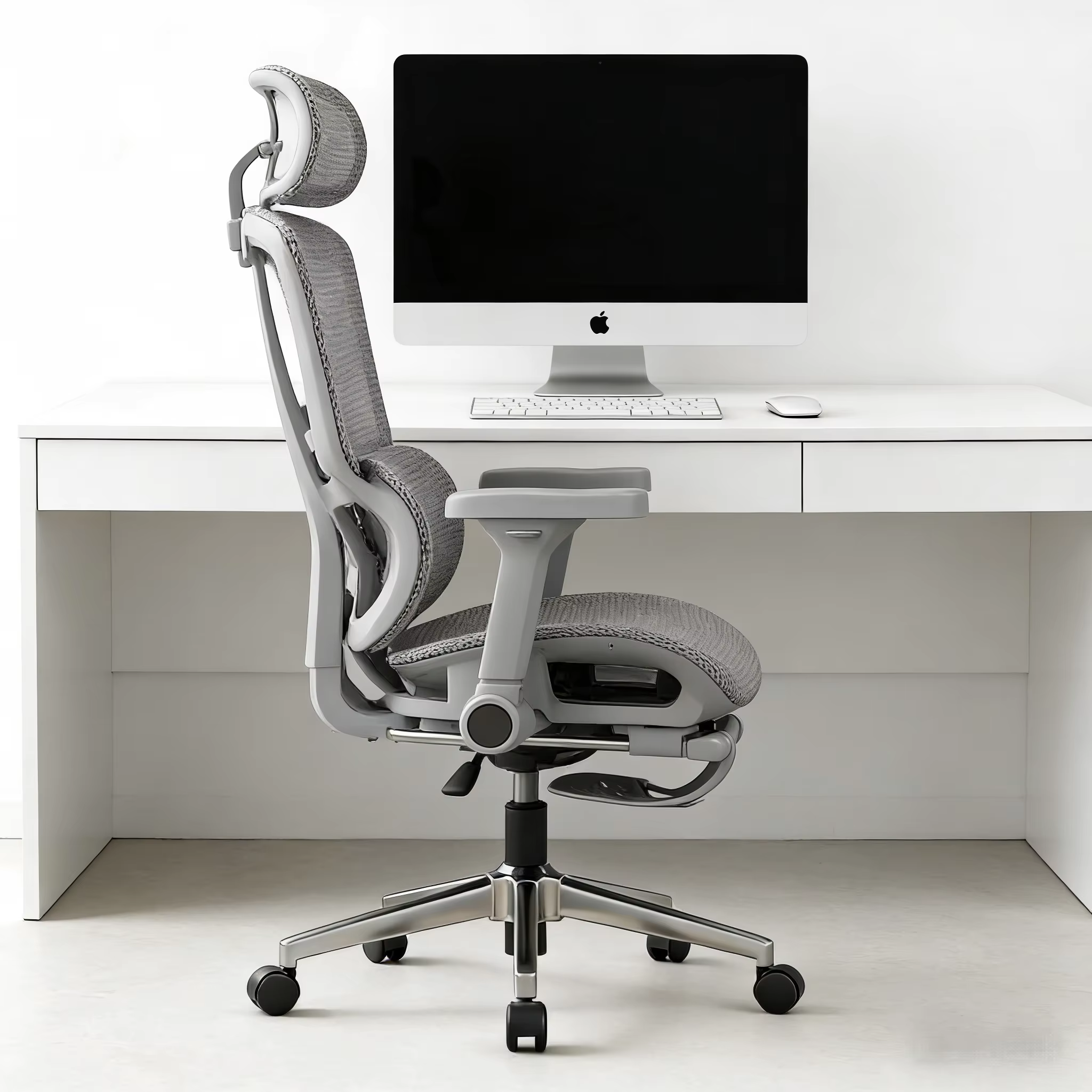 Computer Chair with Footrest and Headrest Ergonomic Office Chair for Long Sitting Adjustable Recliner Gaming Study Chair