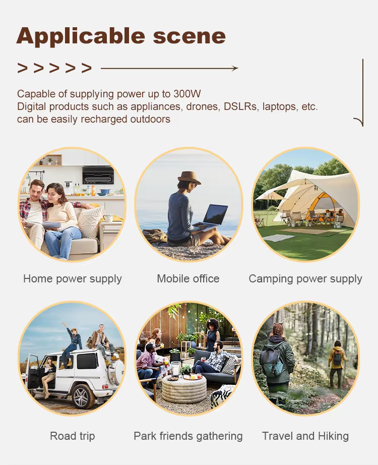 eu model 300watts ac output 256wh lifepo4 battery portable power station with led light 15watts wireless charging-2