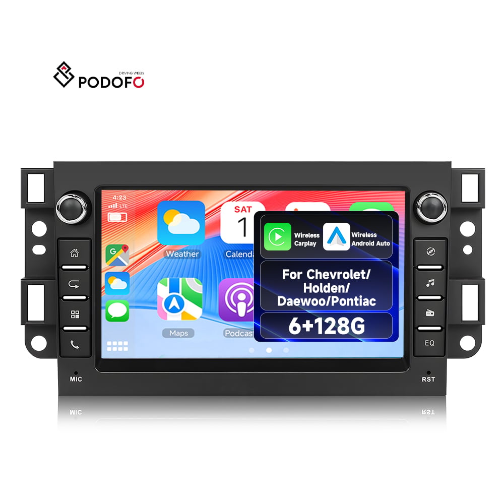 Podofo for Chevrolet/Holden/Daewoo/Pontiac Car Stereo 7'' 6+128G Car Radio Wireless Carplay Android Auto GPS/WiFi Manufacturer A4376