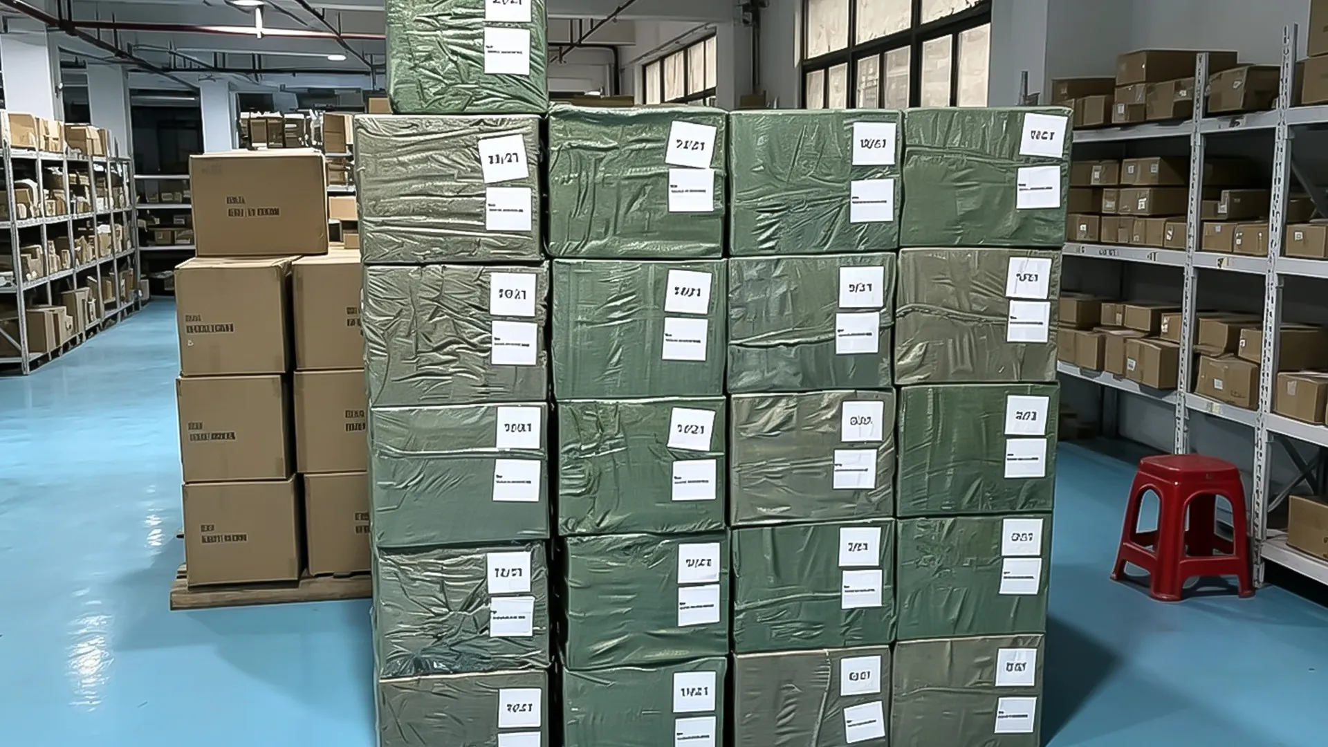 Warehouse stacked packaged goods.webp
