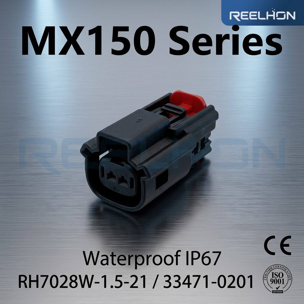 RH7023Y-0.6-21 1-967644-1 2 Pin Waterproof Female Micro Quadlock MQS Auto Connector for Brake Pad Sensor Harness