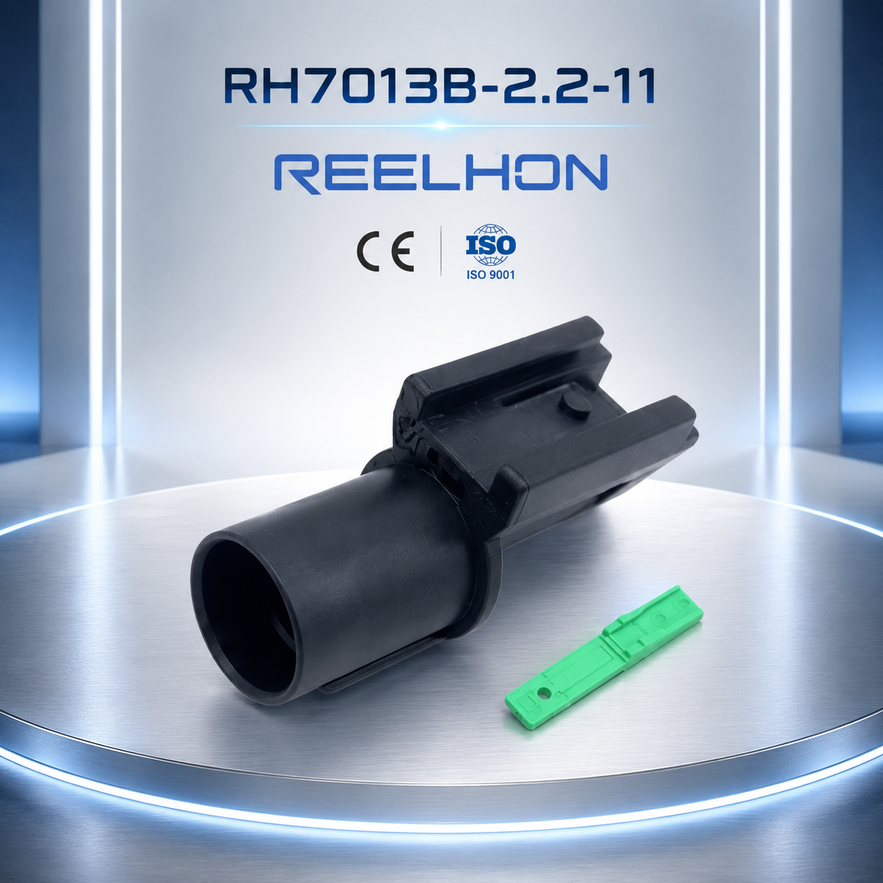 7013B-2.2-11 1 Pin Waterproof Sealed Black Male Auto Connector Housing with Green TPA for Sensor Wire Harness