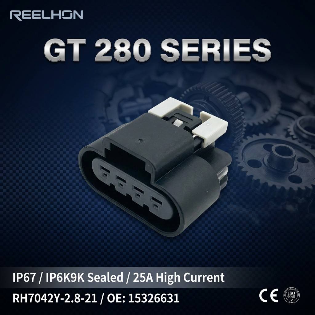 RH7042Y-2.8-21 15326631 4 Pin Waterproof Female Automotive Connector for GM Buick Chevrolet Fuel Pump Headlight Plug Aptiv GT 280 Series